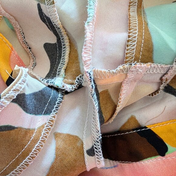 River Island Womens Size US 8 Colorful Abstract Waist Tie Flutter Hem Shorts - Picture 5 of 7